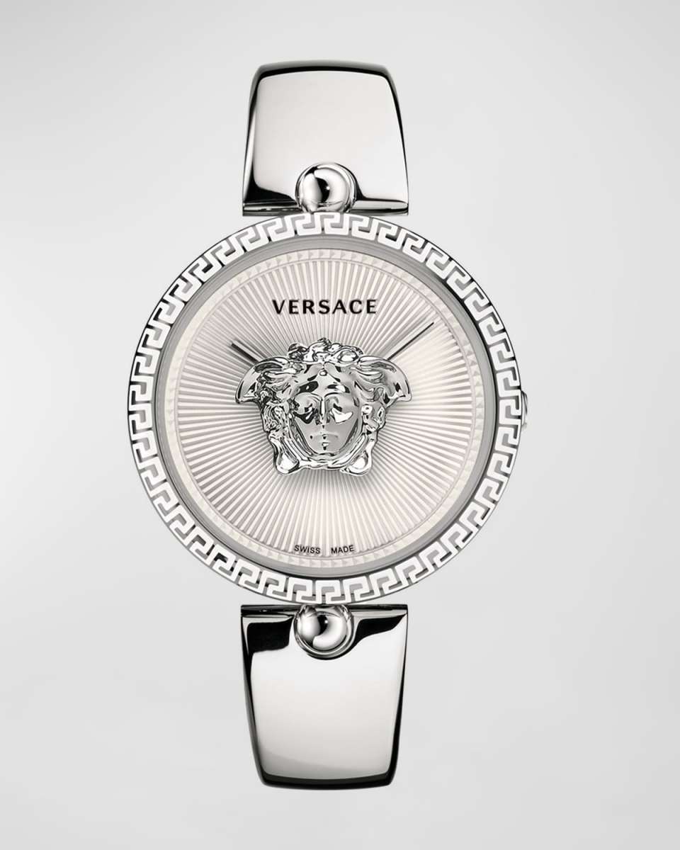 39mm Palazzo Empire Bangle Watch, White/Silver